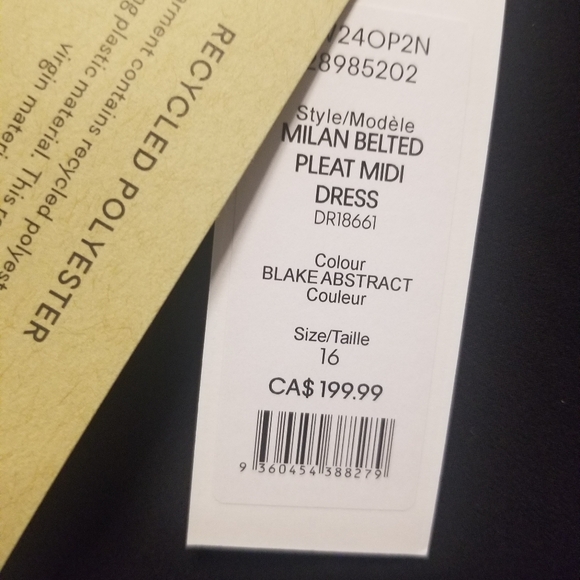 Ever New Pleated Black/Beige V-neckline with an Asymmetrical Hemline Dress s16 - Picture 10 of 12